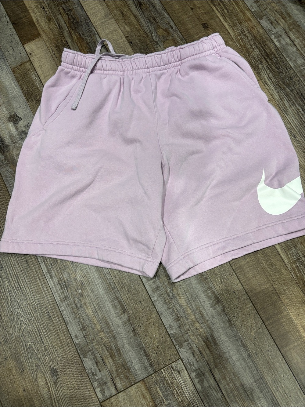 Nike Men’s Light Purple Fleece Athletic Shorts with White Swoosh